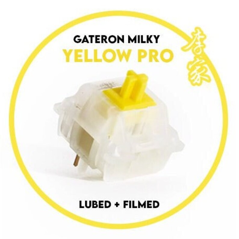 Gateron Milky Yellow Pro Switch Lubed and Filmed Switches Etsy