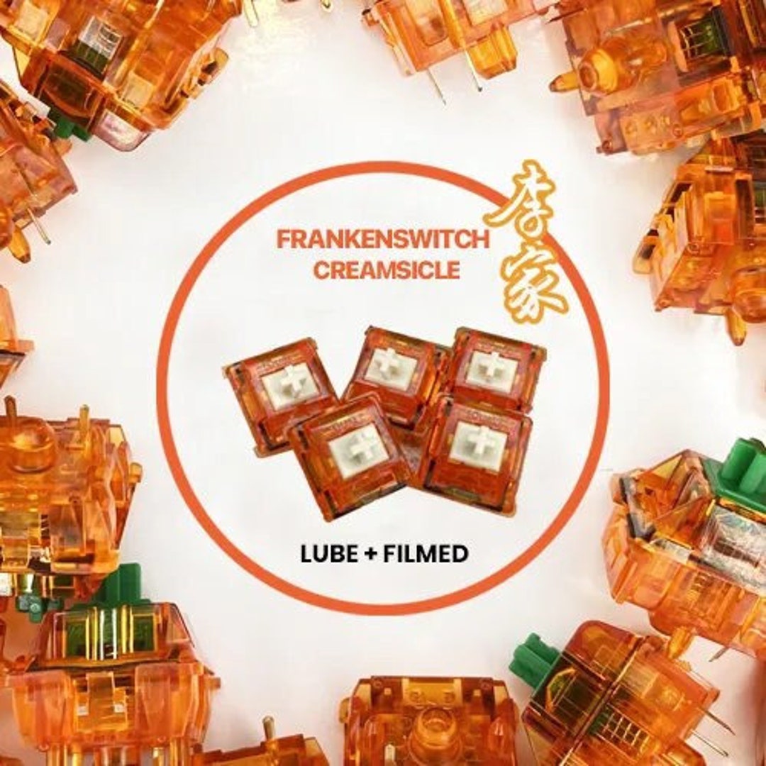 Creamsicle Switch Lubed and Filmed Switches Keyboard Switches