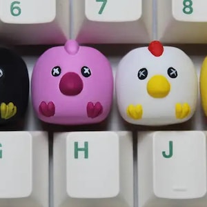 Chicken Artisan Keycap | OEM Profile for Mechanical Keyboards | Cherry MX-Compatible | Handmade Custom Resin Keycap | Kawaii Gaming Gift