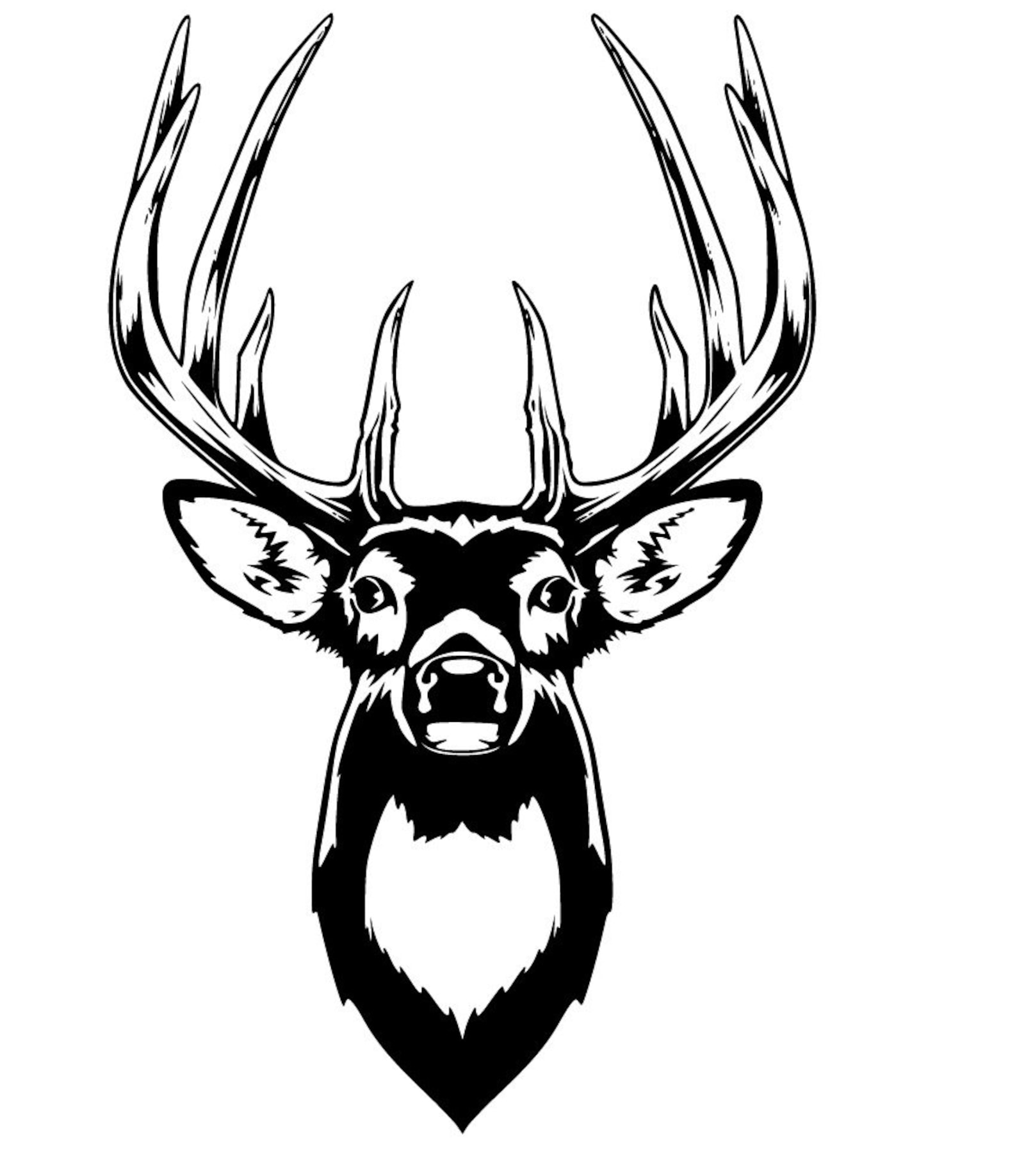Buck Deer Head SVG File Digital Download Print File Etsy