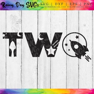 Espace deux SVG, Deux Espace Anniversaire Svg, Deuxième Anniversaire Svg Garçon, TÉLÉCHARGEMENT NUMÉRIQUE, 2ème anniversaire svg, Deux ans svg, Deux Svg, Fichier coupé