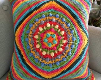 Adele | Crochet pillow pattern, Crochet cushion cover, Crochet throw pillow pattern, Crochet pillow cover pattern, Granny square pillow