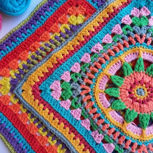 Brand New Day | Granny Square Pattern, Crochet Granny Square, Large Granny Square, Crochet Squares for Blankets, Modern Granny Square