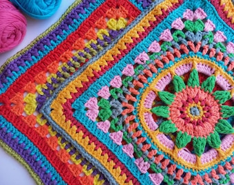 Brand New Day | Granny Square Crochet Pattern | Flower or Sun  Motif (PDF Pattern)