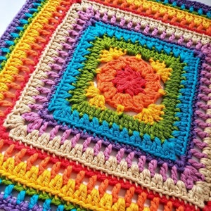 After the Rain | Granny square pattern, Granny squares for blankets, Crochet square patterns, Large crochet granny square pattern