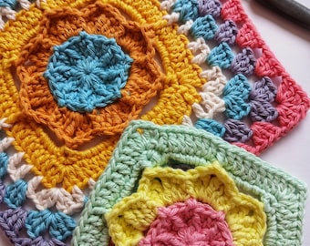 Floral Granny Square Crochet Pattern: Coffs Bloom (PDF Pattern)