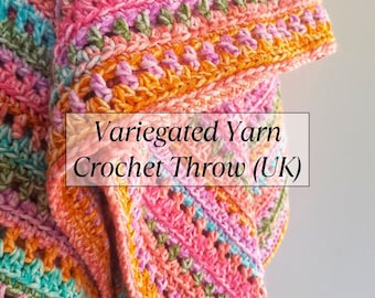 Lap Blanket Crochet Pattern, Crochet Throw Pattern, Blanket Crochet Pattern, Crochet Lapghan Pattern, Child's Blanket Crochet Pattern (UK)