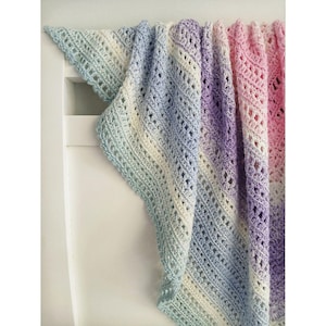 Variegated Yarn Crochet Baby Blanket Pattern, Granny Square Baby Blanket Pattern Crochet, Heirloom Crochet Baby Blanket