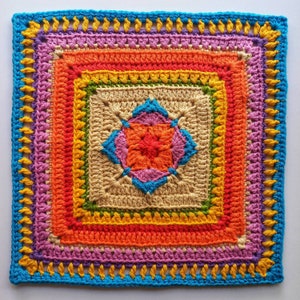 Granny Square Crochet Pattern, Granny Square PDF, Crochet Blanket Squares
