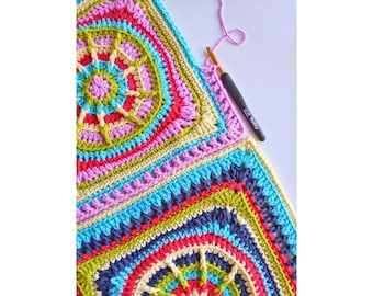 Crochet Granny Square Pattern: Textured Motif (PDF Download)
