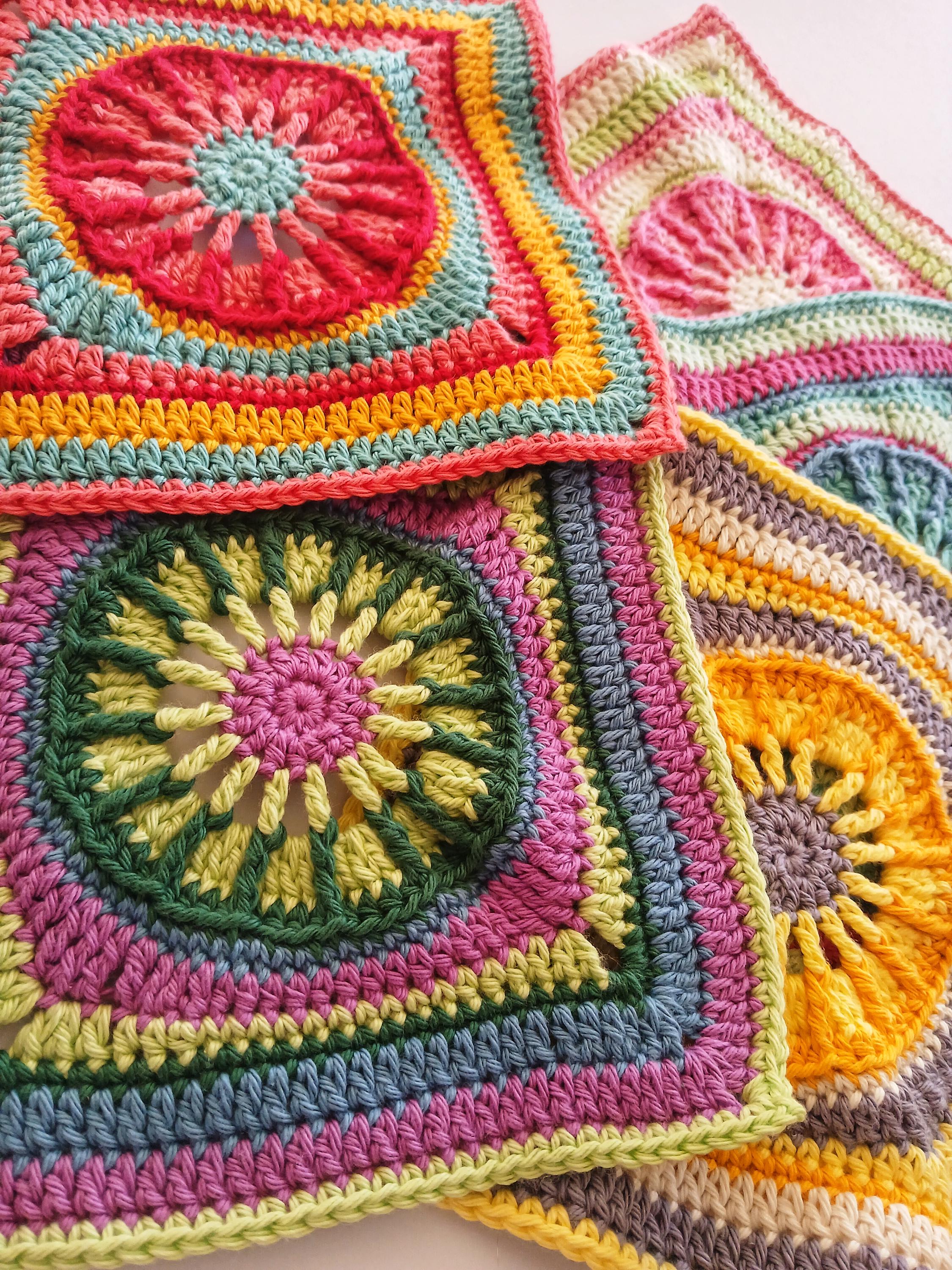 40 Beautiful Circle Crochet Patterns To Make For Your Home 11 Winter Sun Granny Square Crochet Pattern: Circle to Square