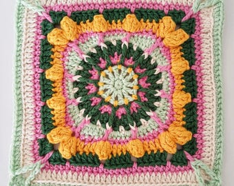 Textured Granny Square Crochet Pattern: US terminology PDF (Digital Download)