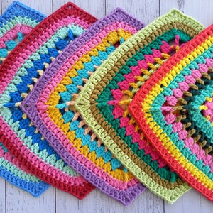 Cartajena | Granny Square Pattern, Crochet Granny Square, Granny Square PDF, Crochet Pattern, Crochet squares for blankets, Afghan block
