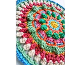 Colorful Mandala Crochet Pattern: Home Decor Doily (PDF Pattern)