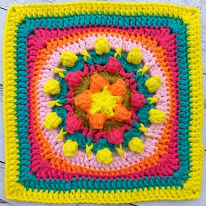 Adele | Granny square pattern, Crochet granny square, Granny squares for blankets, Crochet square, Modern granny square
