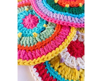 Crochet Coaster Pattern: Step-by-Step Mug Rug (English PDF)