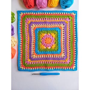 After the Rain | Granny square pattern, Granny squares for blankets, Crochet square patterns, Large crochet granny square pattern