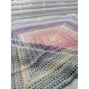 Square Crochet Baby Blanket Pattern, Granny Square Baby Blanket Pattern Crochet, Heirloom Crochet Baby Blanket, Crochet Baby Pattern