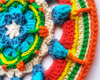 Crochet Mandala Pattern: Colorful Doily, Table Mat, Home Decor (PDF Pattern)