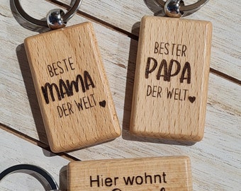 Personalisierter Schlüsselanhänger aus Holz| Geschenk mit Namen| personalisierter Schlüsselanhänger