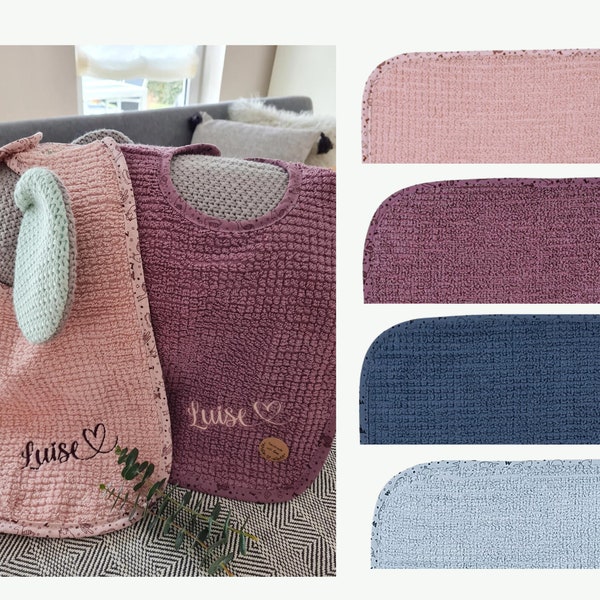 Lätzchen personalisiert|Baby Geschenk/ Baby-Lätzchen| Bio-Baumwolle | bestickt | Baby | Lätzchen| Druckknopflatz | Spucktuch| 26cm*40cm