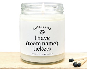 MLS Soccer Tickets - Premiere League Tickets - Soccer Gifts - Soccer Game Tickets - Personalized Candles - Gifts for Him - Christmas Soccer