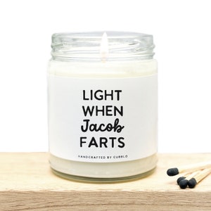 Light When Farts Candle - Fart Gifts - Funny Christmas Gifts - Funny Family Gifts - Personalized Candle - Gifts for Her - Gifts for Wife