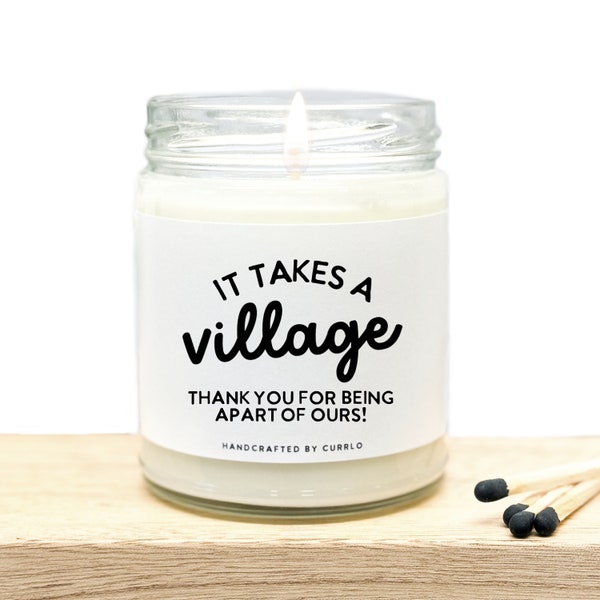 It Takes a Village - Nanny Gifts - Babysitter Gifts - Christmas Babysitter - Gift for Caregiver - Daycare Worker Gifts - Personalized Candle