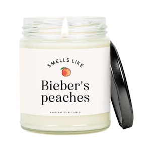 Smells Like Biebers Peaches - Justin Bieber Tickets - Belieber - Justin Bieber Concert - Justin Bieber Merch - Candles - Justin Bieber Fans