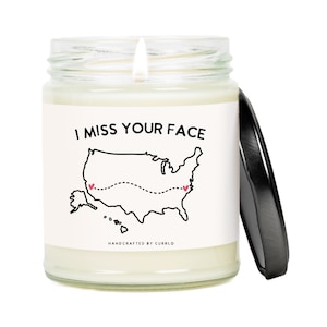 I Miss Your Face Candle - I Miss You Gift  - Long Distance Christmas Gift - State to State - States Gift - Long Distance Friendship - States