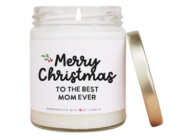 Merry Christmas Mom - Mom Candle - Mom Christmas Gift - Small Gift for Mom - Cute Gifts for Mom - Christmas Candles - Holiday Candles - Mom