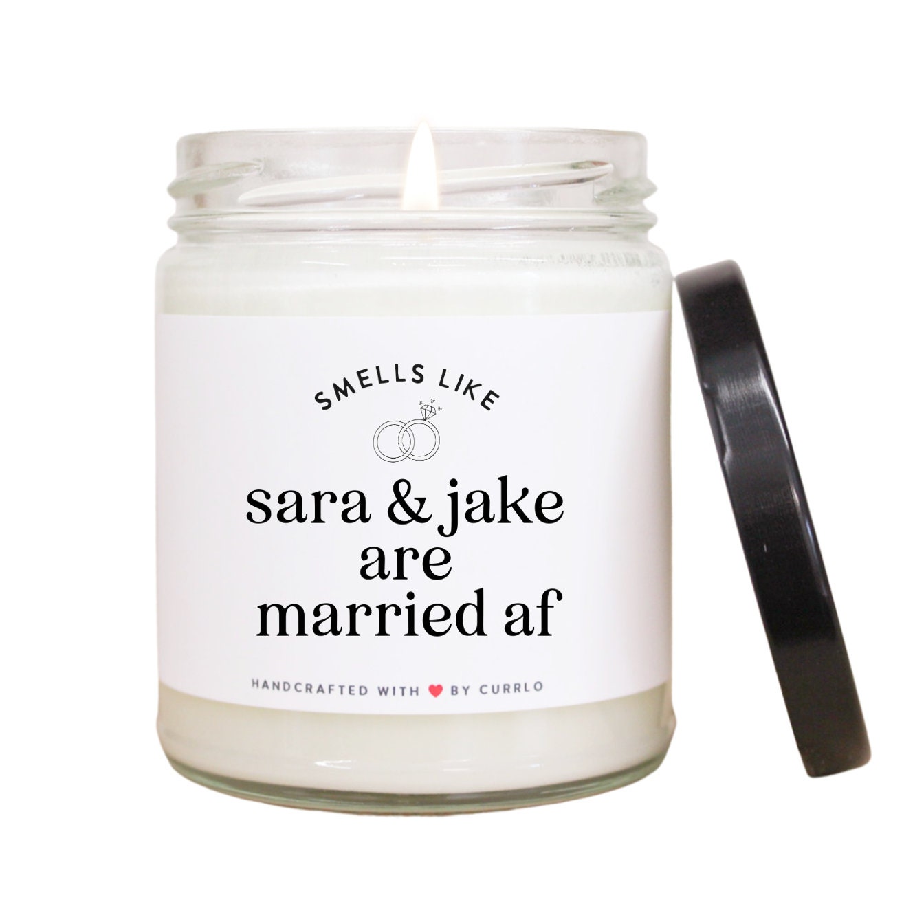 Discover Married Candle - Just Married - Wedding Gifts for the Couple - Small Wedding Gift - Wedding Gift for Couple - Personalized Candle Wedding