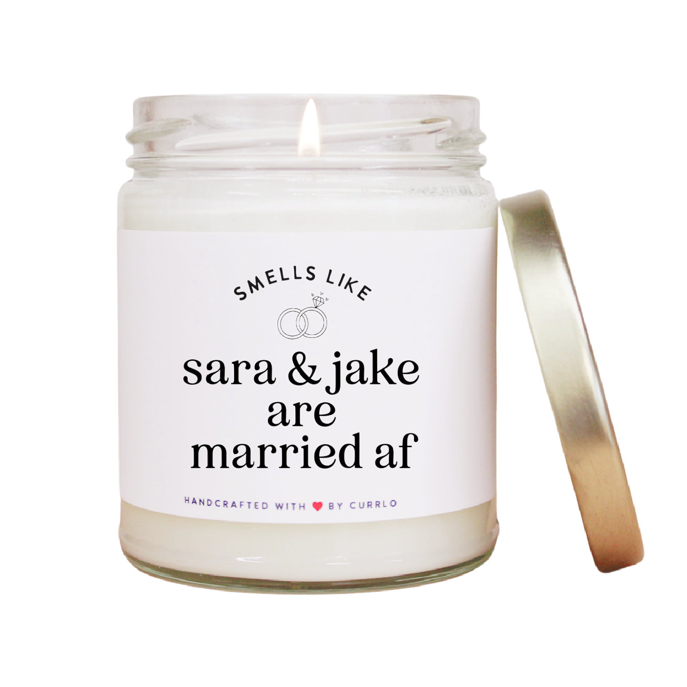Discover Married Candle - Just Married - Wedding Gifts for the Couple - Small Wedding Gift - Wedding Gift for Couple - Personalized Candle Wedding