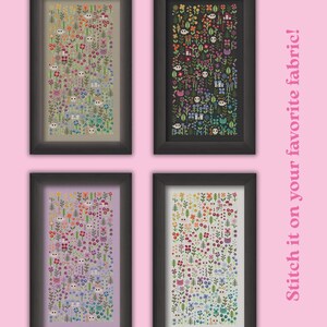 Colorful Floral Cross Stitch Pattern, Rainbow Garden (PDF) image 7
