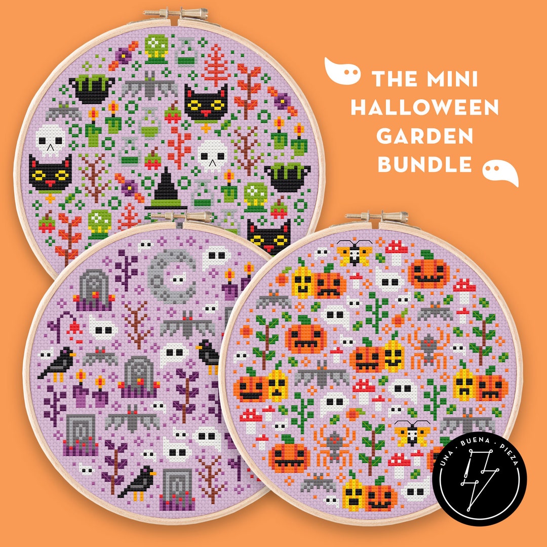 Halloween Cross Stitch Pattern Set: Spooky Mini Gothic Designs (PDF) - Etsy