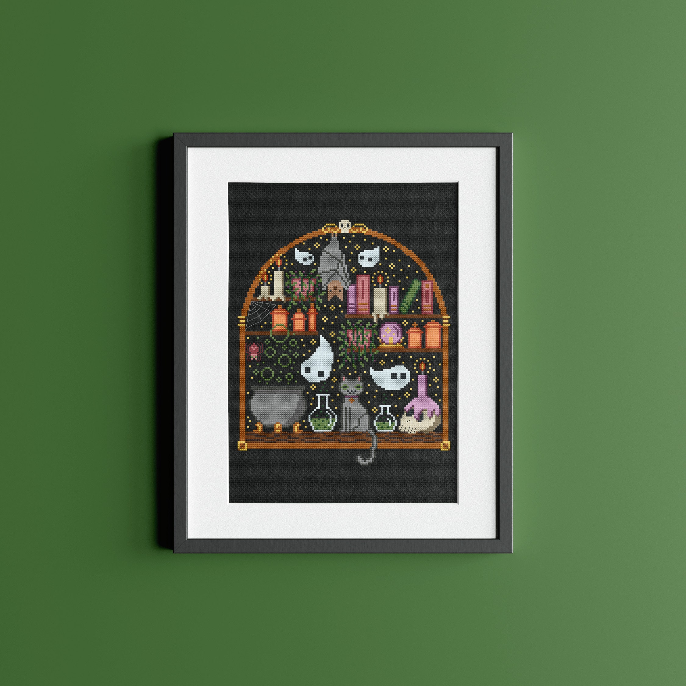 Witchcraft Cross Stitch Pattern PDF Spooky Cauldron Cross