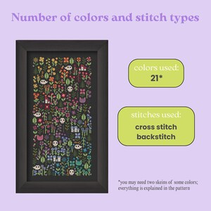 Colorful Floral Cross Stitch Pattern, Rainbow Garden (PDF) image 6