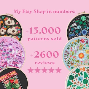 Colorful Floral Cross Stitch Pattern, Rainbow Garden (PDF) image 14