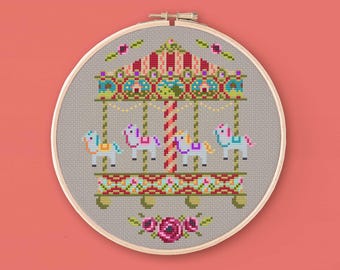 Kreuzstich-Muster: Antikes Karussell ""Victorian Carousel"""
