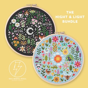 Night & Day Landscape Cross Stitch Pattern Set (PDF)