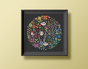 Rainbow Garden - Una Buena Pieza - Modern Cross Stitch - Digital PDF, Instant Download