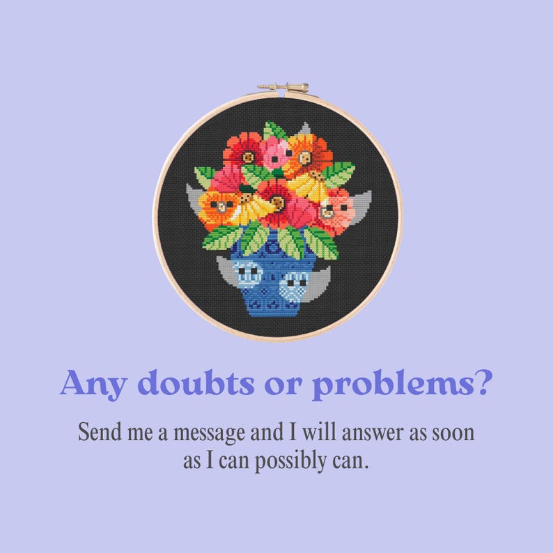 Colorful Floral Cross Stitch Pattern, Rainbow Garden (PDF) image 17