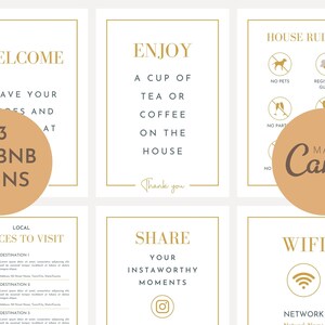 13 Airbnb Signs Bundle, Canva Edytowalny Szablon, Hasło Wi-Fi, Znak Powitalny, Zasady Domu, Gospodarz Airbnb, Wynajem Wakacyjny