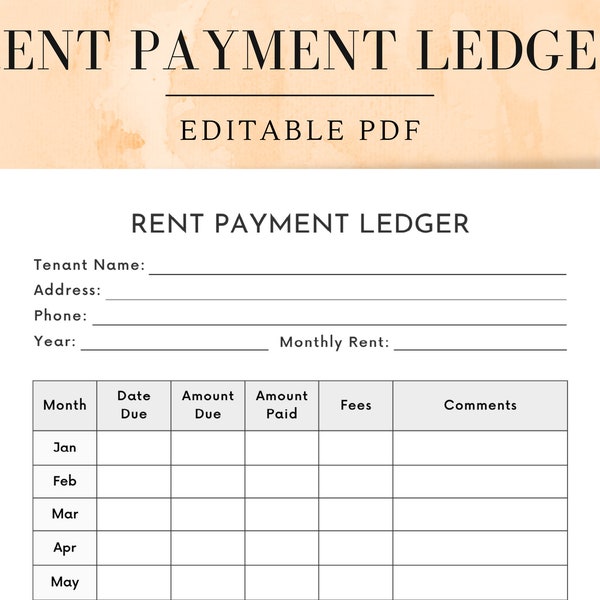 Rental Ledger Etsy