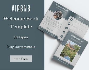 Airbnb Welcome Book Template, VRBO Welcome Book Template for Canva, Vacation Rental Welcome Book Template, Airbnb Guestbook