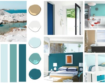 Prepackaged Paint Palette - Beach House - Coastal - Beach House/ Coastal Color Palette - Interior Design
