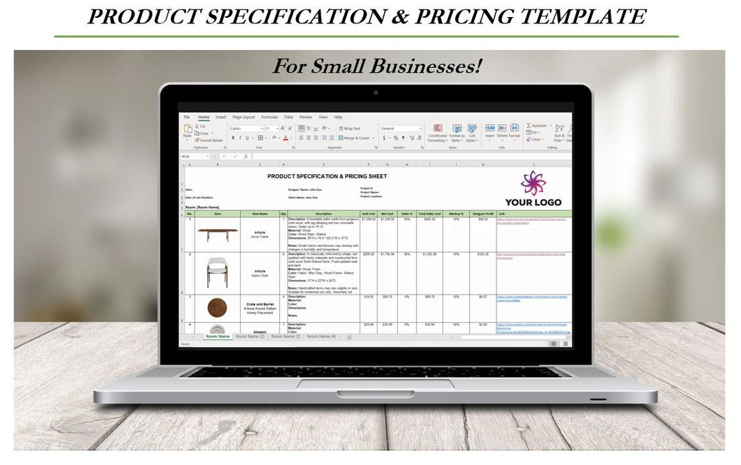 Product Specification & Pricing Sheet | Interior Design | Pricing ...