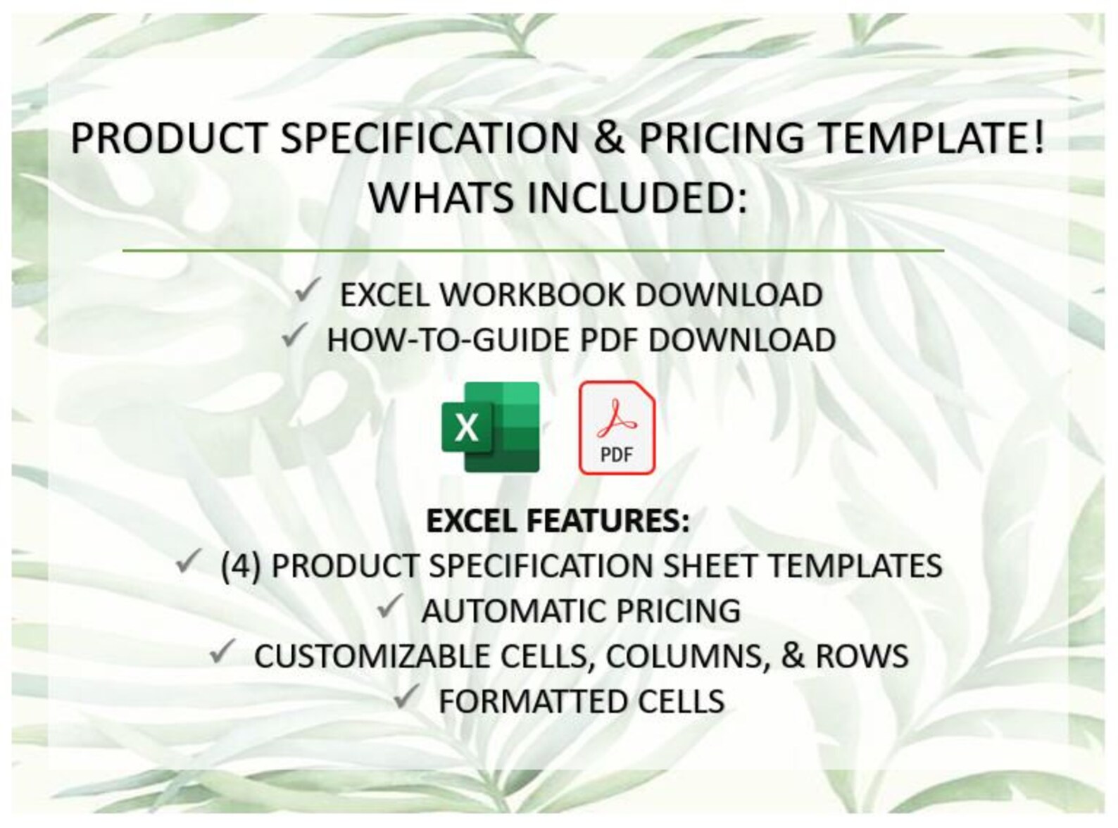 Product Specification & Pricing Sheet | Interior Design | Pricing ...