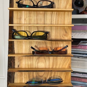 FINDAMAZE Brillenaufbewahrung 2 Stück, kurzer Sonnenbrillen Organizer  Wandmontage, Brillenständer/Brillenhalter zum Aufhängen der Brille,  Brillen-Display, Holz : : Küche, Haushalt & Wohnen