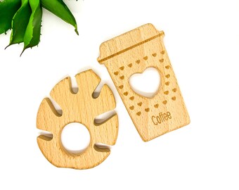 Jouet de dentition en hêtre naturel